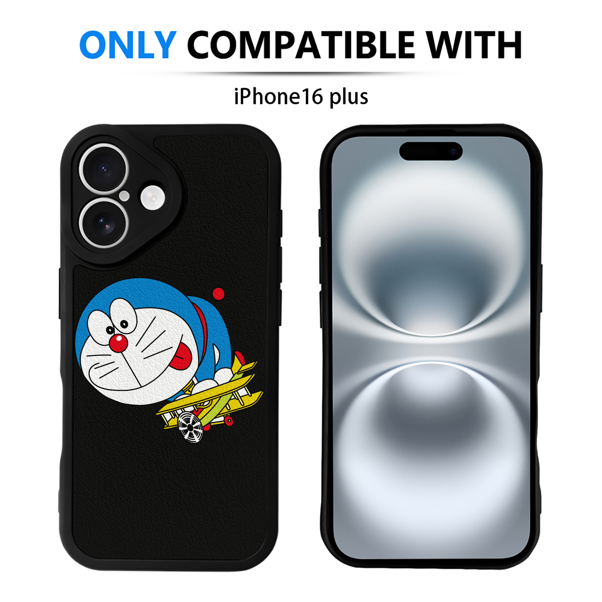 （画像用） ドラえもん Doraemon 【iPhone 16シリーズ対応】シリコンスマホケース（レザー調） 材質：シリコン